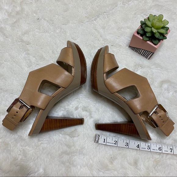 MICHAEL KORS Vachetta Leather Platform Sandals - Picture 3 of 8